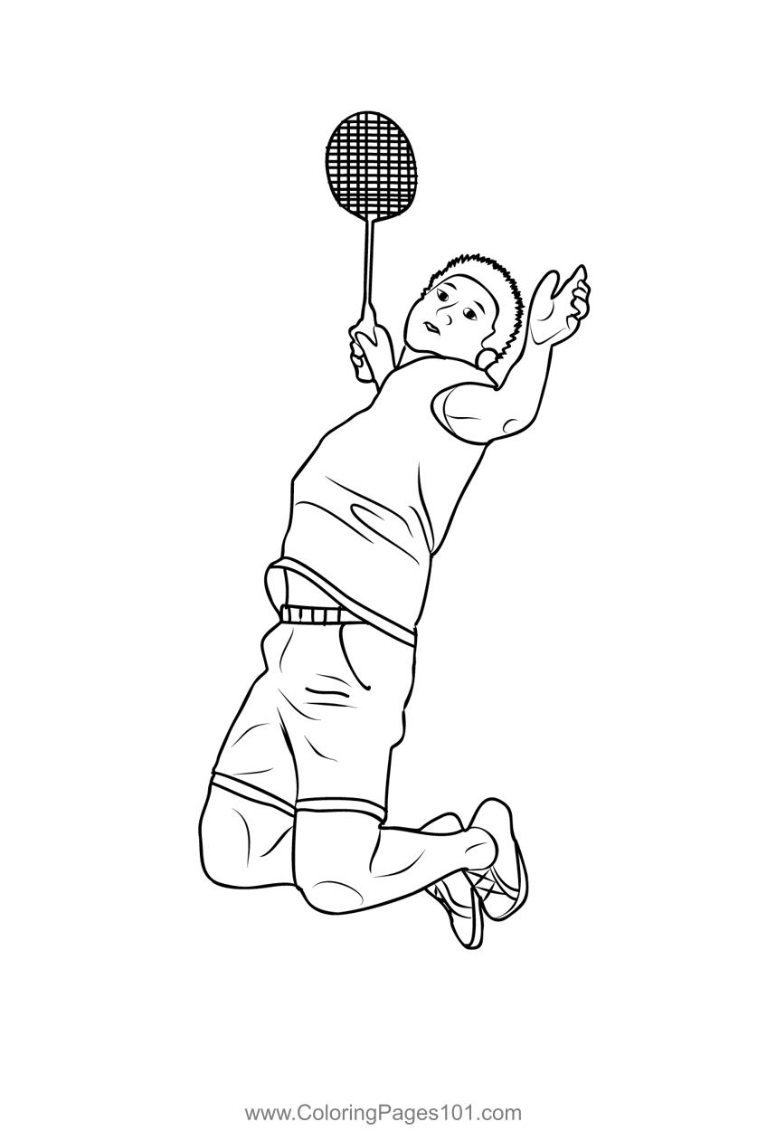 Badminton 1 Coloring Page for Kids - Free Badminton Printable Coloring
