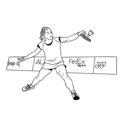 Badminton 3 Free Coloring Page for Kids