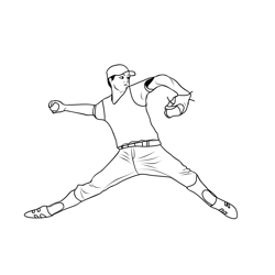 Baseball 2 Free Coloring Page for Kids