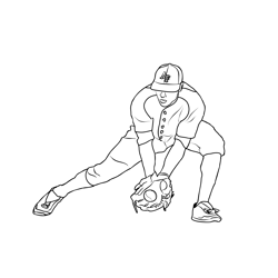 Baseball 3 Free Coloring Page for Kids
