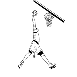 Basketball 1 Free Coloring Page for Kids