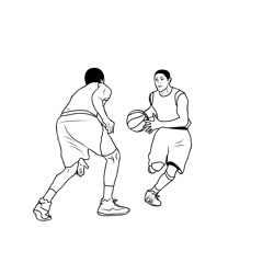 Basketball 2 Free Coloring Page for Kids