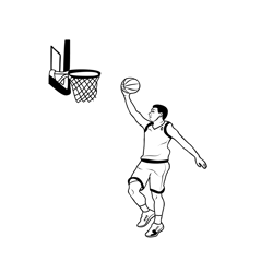 Basketball 3 Free Coloring Page for Kids