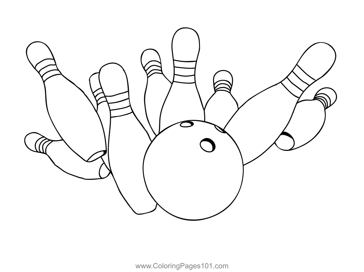 Bowling 1 Coloring Page for Kids - Free Bowling Printable Coloring Pages Online for Kids