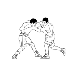 Boxing 1 Free Coloring Page for Kids
