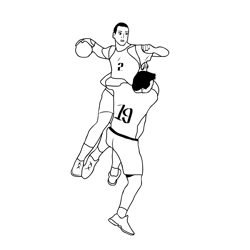 Handball 2 Free Coloring Page for Kids