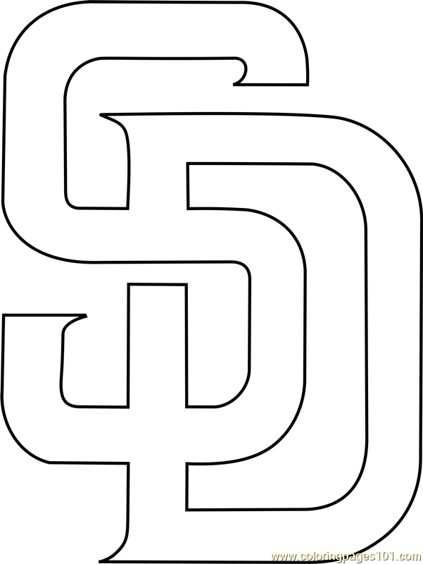 San Diego Padres Logo Coloring Page for Kids - Free MLB Printable