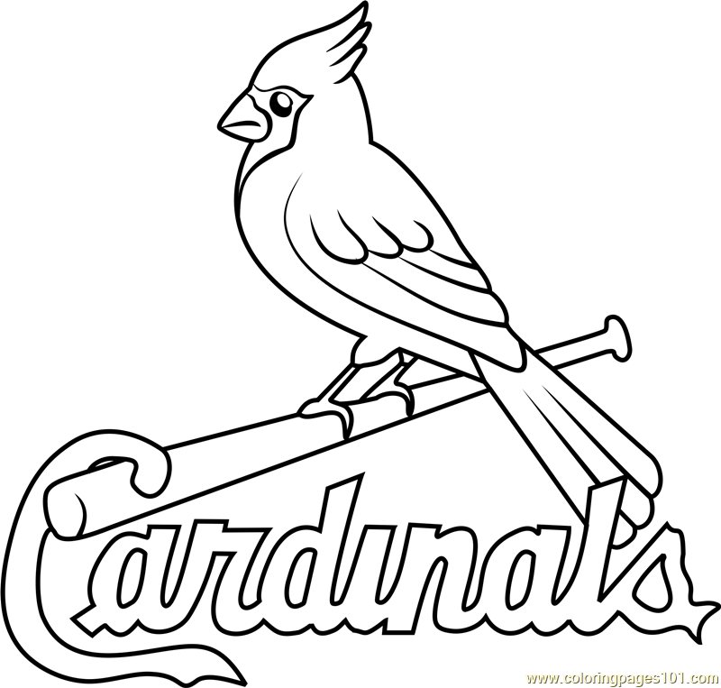 St Louis Cardinals Logo Coloring Page for Kids - Free MLB Printable Coloring  Pages Online for Kids 