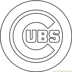 Chicago Cubs Logo Free Coloring Page for Kids