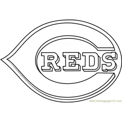 Cincinnati Reds Logo Free Coloring Page for Kids