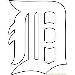 Detroit Tigers Logo Free Coloring Page for Kids