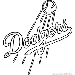 Los Angeles Dodgers Logo Free Coloring Page for Kids