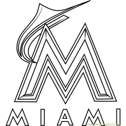 Miami Marlins Logo Free Coloring Page for Kids