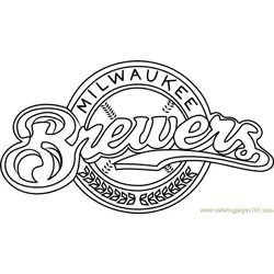 Milwaukee Brewers Logo Free Coloring Page for Kids
