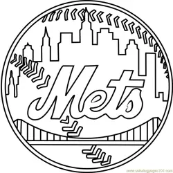 New York Mets Logo Free Coloring Page for Kids
