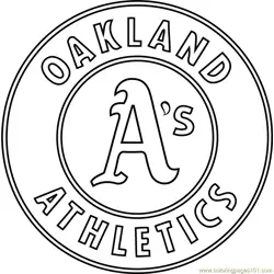 Oakland Athletics Logo Free Coloring Page for Kids