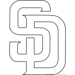 San Diego Padres Logo Free Coloring Page for Kids
