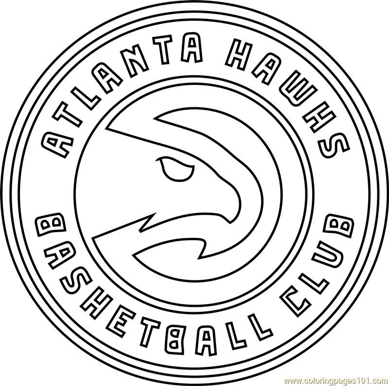 Atlanta Hawks Coloring Page for Kids - Free NBA Printable Coloring