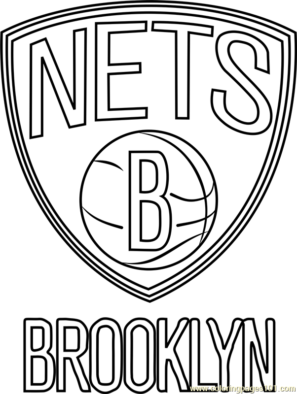 Brooklyn Nets Coloring Page for Kids - Free NBA Printable Coloring