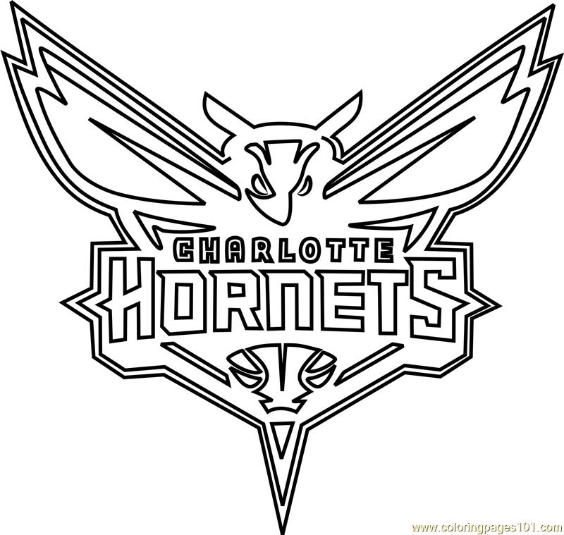 Charlotte Hornets Coloring Page for Kids - Free NBA Printable Coloring