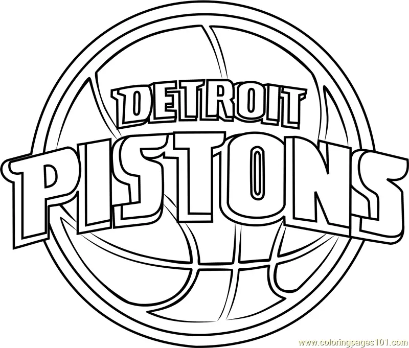 Detroit Pistons Coloring Page for Kids - Free NBA Printable Coloring ...