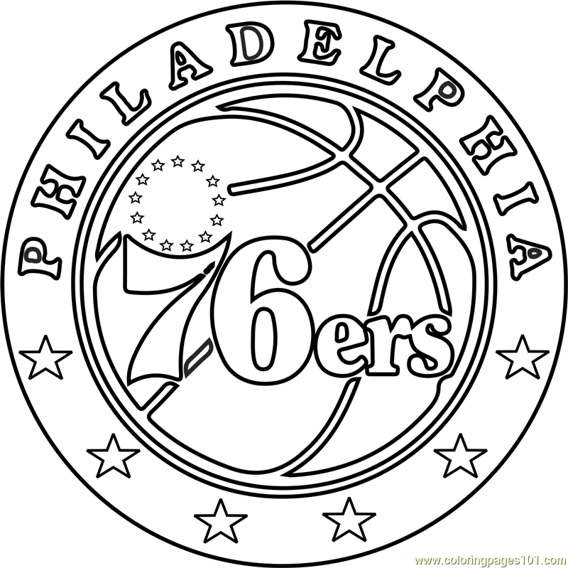 Philadelphia 76ers Coloring Page for Kids - Free NBA Printable Coloring