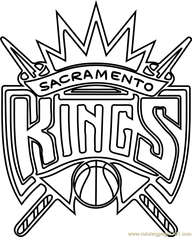 Sacramento Kings Coloring Page for Kids - Free NBA Printable Coloring ...