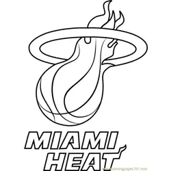 Miami Heat Free Coloring Page for Kids