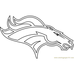 Denver Broncos Logo Free Coloring Page for Kids
