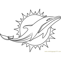 Miami Dolphins Logo Free Coloring Page for Kids