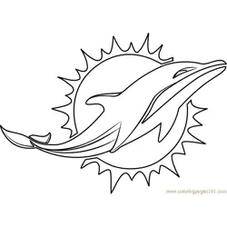 Miami Dolphins Logo Free Coloring Page for Kids