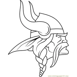 Minnesota Vikings Logo Free Coloring Page for Kids