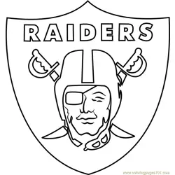 Oakland Raiders Logo Free Coloring Page for Kids