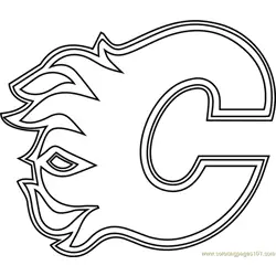 Calgary Flames Logo Free Coloring Page for Kids