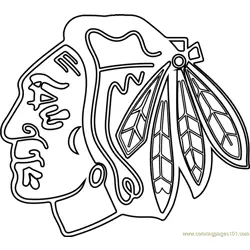 Chicago Blackhawks Logo Free Coloring Page for Kids