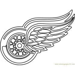 Detroit Red Wings Logo Free Coloring Page for Kids