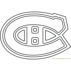 Montreal Canadiens Logo Free Coloring Page for Kids