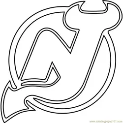 New Jersey Devils Logo Free Coloring Page for Kids