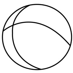 Simple Toy Ball Shape Free Coloring Page for Kids