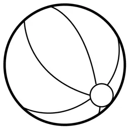 Simple Bouncy Ball Outline Free Coloring Page for Kids