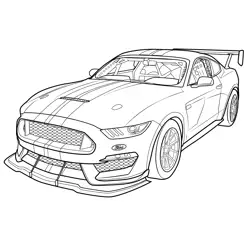 Ford Mustang Shelby Race Car Free Coloring Page for Kids