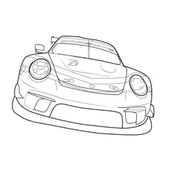 Porsche 911 GT3 R Racer Free Coloring Page for Kids