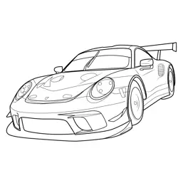 2019 Porsche 911 GT3 Racecar Free Coloring Page for Kids