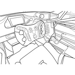 Porsche GT3 R Race Interior Free Coloring Page for Kids