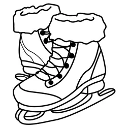 Warm Ice Skates Fun Free Coloring Page for Kids