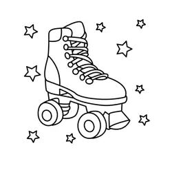 Classic Roller Skate Fun Free Coloring Page for Kids