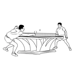Table Tennis 1 Free Coloring Page for Kids