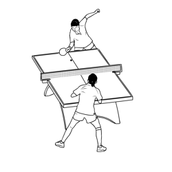 Table Tennis 2 Free Coloring Page for Kids