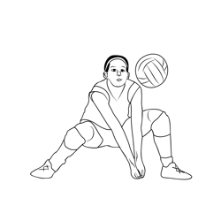 Volleyball 2 Free Coloring Page for Kids