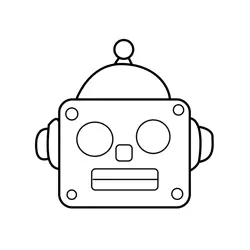 Simple Robot Cookie Fun Free Coloring Page for Kids